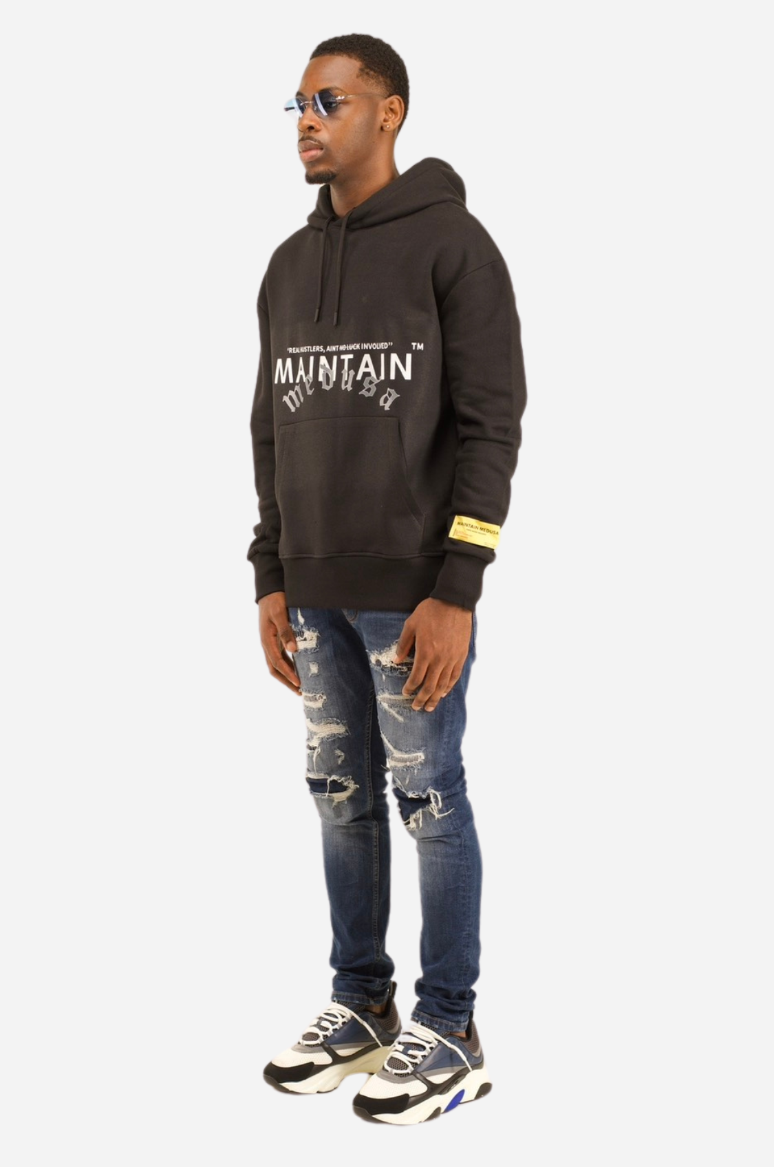 REAL HUSTLER HOODIE - BLACK