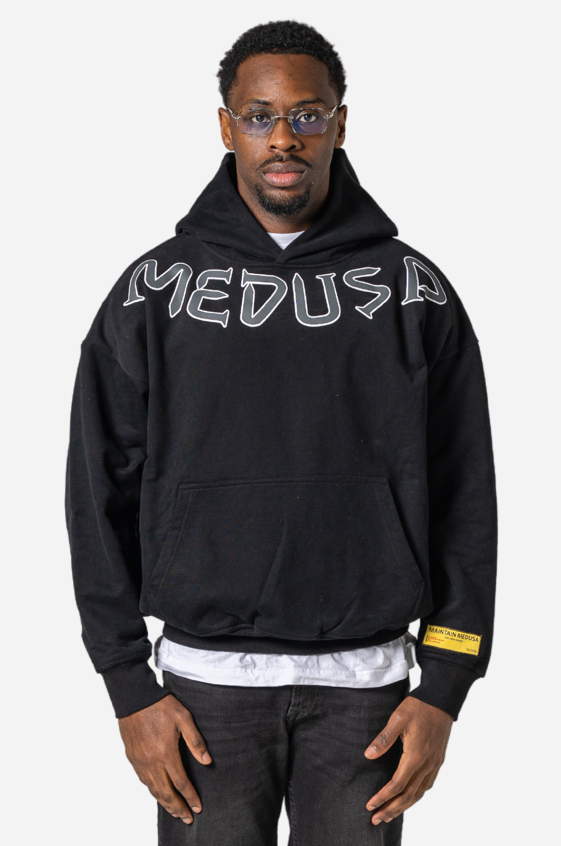 MEDUSA REVERSED HOODIE - BLACK