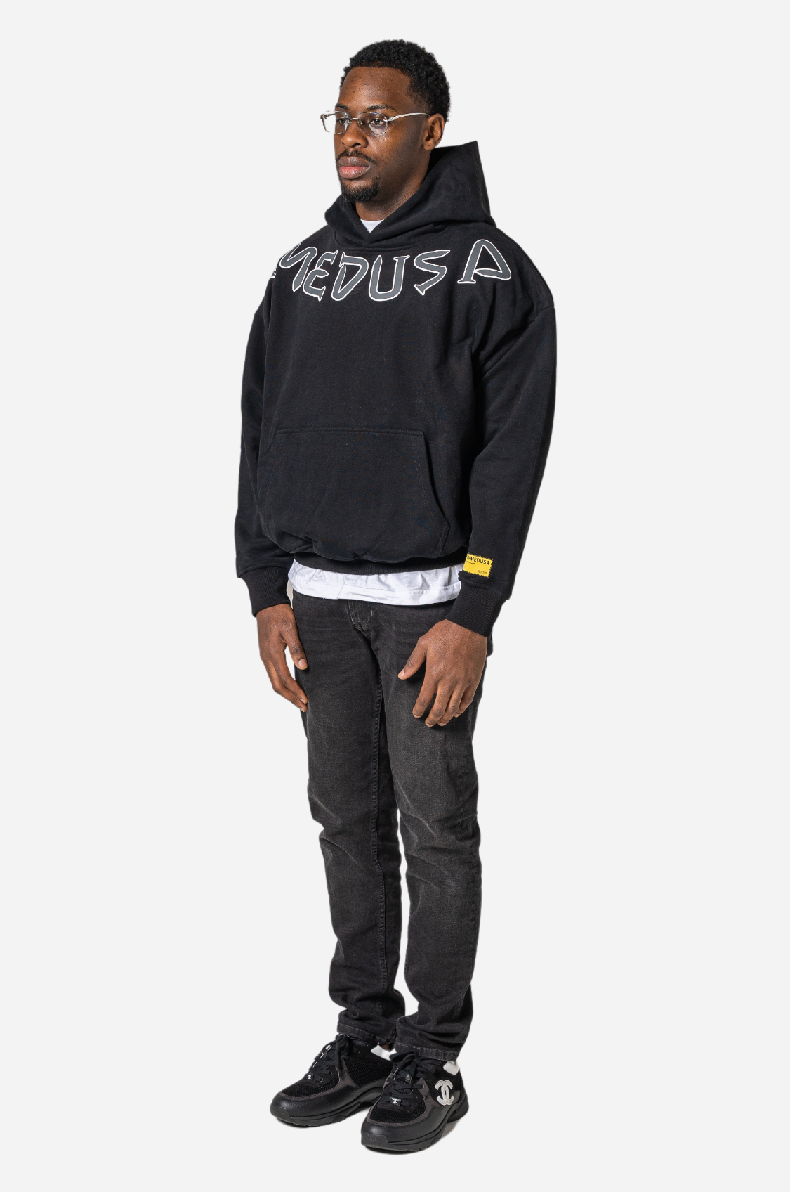 MEDUSA REVERSED HOODIE - BLACK